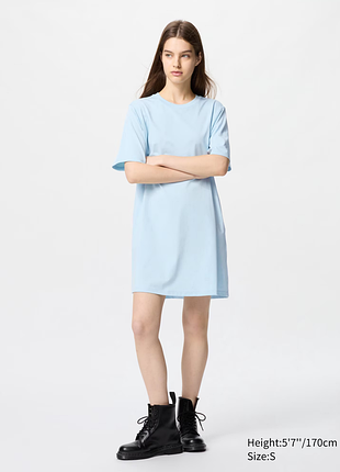 Хлопковое мини платье-футболка airism uniqlo