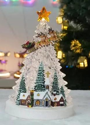 Новорічний нічник xmas wdl-24080a, світильник ялинка із зіркою, різдвяний нічник, 31.5 см