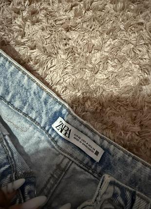 Ніжно-голубі джинсові шорти zara