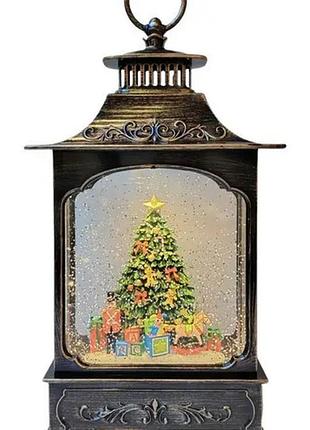 Новогодний ночник xmas wdl-24061d, винтажный фонарь елка, рождественский светильник 31 см
