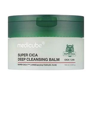 Гідрофільний очищувальний бальзам з центелою medicube super cica deep cleansing balm, 100 мл