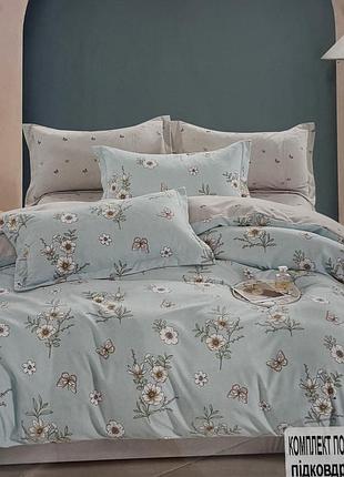 Комплект постільної білизни "colorful home" фланель півтораспальний (простирадло на ризинці )