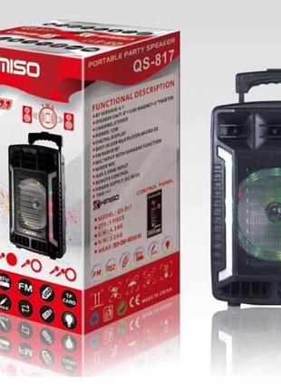 Портативна колонка, з bluetooth на акумуляторі з мікрофоном kimiso qs-827