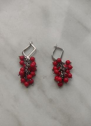 Серьги с прессованным кораллом