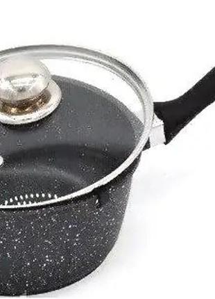 Ковш benson bn-304, из литого алюминия, с мраморным антипригарным покрытием, на 2.1 л, для всех типов плит