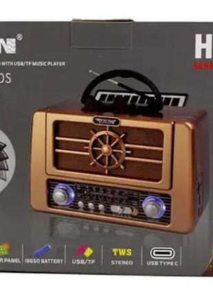 Портативный радиоприемник fm, am, sw диапазон, bluetooth, usb и microsd портом rx bt 8080
