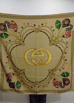 Шовкова хустка gucci vintage 100% шовк made in france".