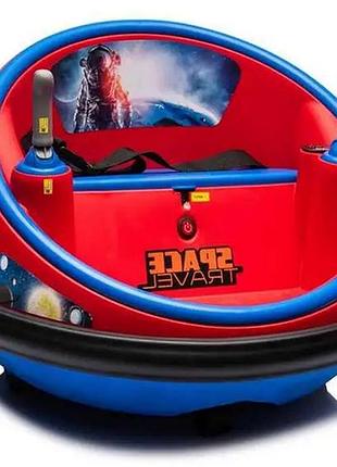 Электромобиль-космический корабль joy uf-02369, двигатель 2*35w, подсветка, музыка, пульт управления, ремни