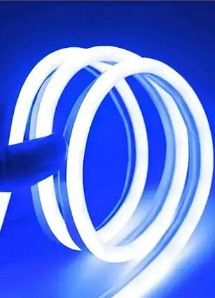 Стрічка світлодіодна led neon blue 5 м, силіконова стрічка блакитна неонова 12v-220v