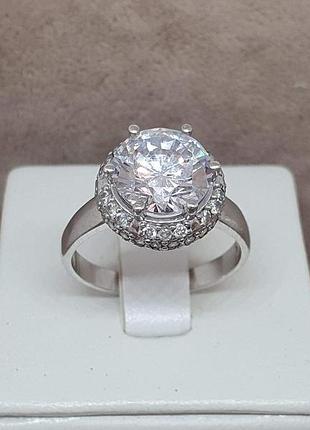 Серебряное кольцо диво с фианитами. 1062/1р-cz 18