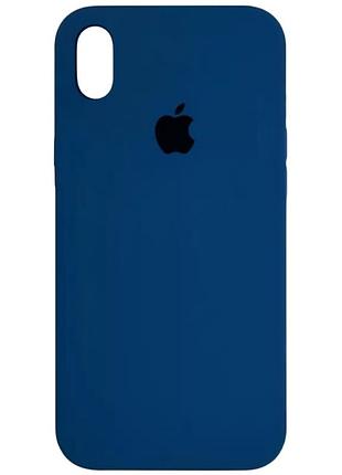Чехол fiji silicone case для apple iphone xs бампер накладка full soft navy blue