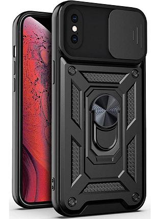 Чехол fiji camera defence для apple iphone xs max бампер с защитой камеры и подставкой black