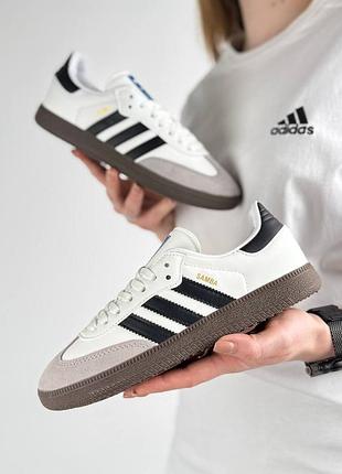 Adidas samba og white beige black