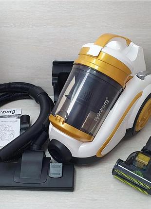 Пылесос с турбо-щеткою, без мешка колбовый 5200w rainberg rb-658tb