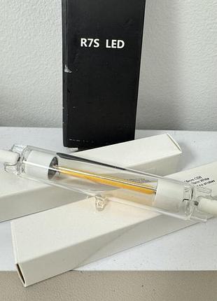 Led лампа r7s 118 мм cob 220–240v теплый свет, диммируемая - замена галогенных ламп