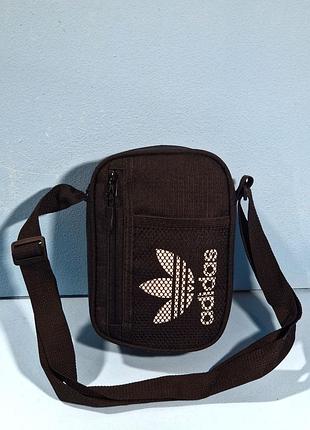 Борсетка adidas черная через плечо удобная мужская сумка