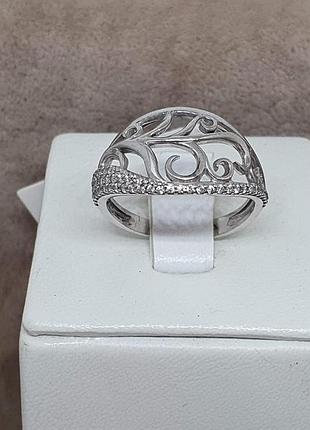 Серебряное кольцо аромат с фианитами. 1179/1р-cz 18
