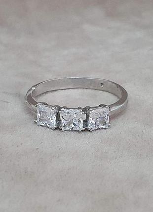 Серебряное кольцо трио с фианитами. 1391/1р-cz