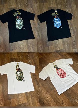 Футболка bape a bathing ape baby milo big logo pink camo
