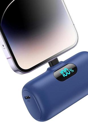 Уценка! павербанк hx45x2 5000mah 18.5wh lightning выход / выход / type c вход синий