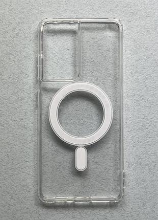 Samsung galaxy s21 ultra чехол прозрачный силиконовый противоударный clear silicone case magnetic с magsafe