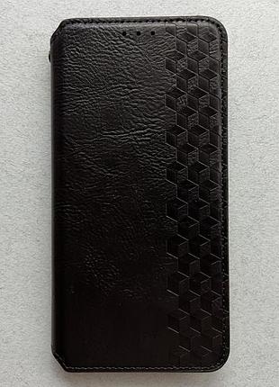Poco x7 чехол-книжка wave cubic rubic case чёрный высококачественная искусственная кожа слоты для карт