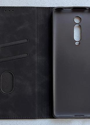 Xiaomi mi 9t чохол-книжка чорний, високоякісна штучна шкіра, слоти для кредитних карток