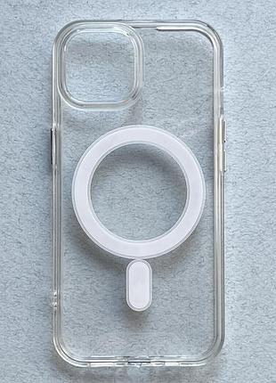 Apple iphone 15 чехол - бампер "space" прозрачный противоударный clear silicone case magnetic с magsafe