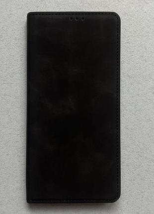 Motorola edge 60 fusion чохол-книжка чорний, високоякісна штучна шкіра, слоти для кредитних карток