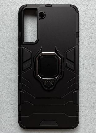 Samsung galaxy s21 5g чехол iron grip with magnetic safe противоударный, черный, матовый пластик
