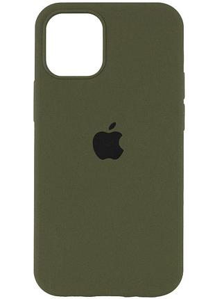 Чохол silicone case full protective (aa) для apple iphone 14 (6.1") зелений / dark olive
