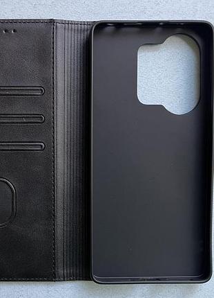 Xiaomi poco m6 pro 4g чехол-книжка wave fold case чёрный высококачественная искусственная кожа слоты для карт