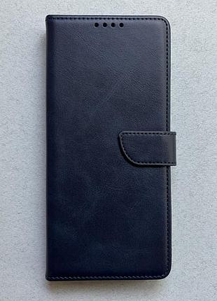 Poco c75 чехол-книжка wave fold case синий высококачественная искусственная кожа слоты для карт