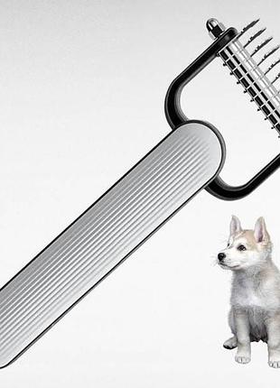 Щетка для вычесывания собак pet comb and 1-60 серая top shop ua_