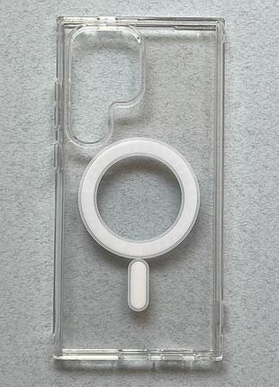 Samsung galaxy s24 ultra чехол прозрачный силиконовый противоударный clear silicone case magnetic с magsafe