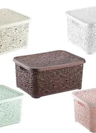 Корзинка з кришкою r plastic ажур 6 л