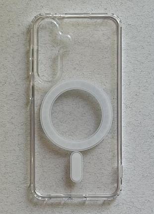 Samsung galaxy s24 чехол - бампер прозрачный силиконовый противоударный clear silicone case magnetic с magsafe