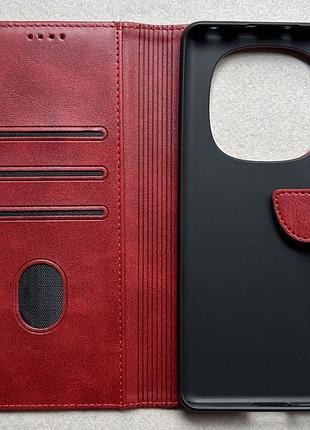 Xiaomi redmi note 14 pro 4g чехол-книжка wave fold case красный высококачественная эко кожа слоты для карт