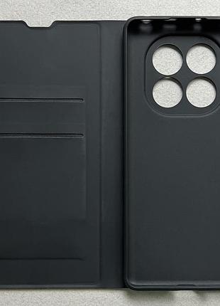 Xiaomi redmi note 14 pro 4g чехол-книжка wave flap чёрный высококачественная искусственная кожа слоты для карт
