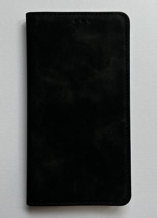 Apple iphone 15 чехол-книжка чёрный, качественная искусственная кожа, слоты для кредитных карт