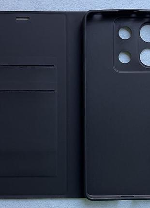 Xiaomi redmi note 13 5g чохол-книжка wave flap чорний, високоякісна штучна шкіра, слоти для кредитних карток