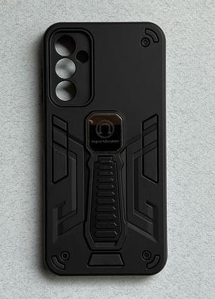Samsung galaxy a25 чохол armor magnetic протиударний, чорний, матовий пластик з ніжкою підставкою