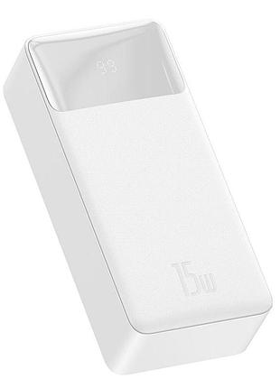 Павербанк (powerbank) baseus bipow 30000 mah, 3а, 15w, цифровий дисплей, 2usb + type-c