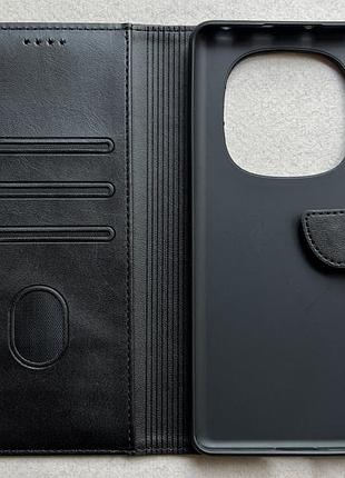 Xiaomi redmi note 14 pro 4g чехол-книжка wave fold case чёрный высококачественная эко кожа слоты для карт