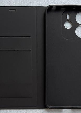 Xiaomi redmi note 14 4g чехол-книжка wave чёрный, высококачественная искусственная кожа, слоты для карт