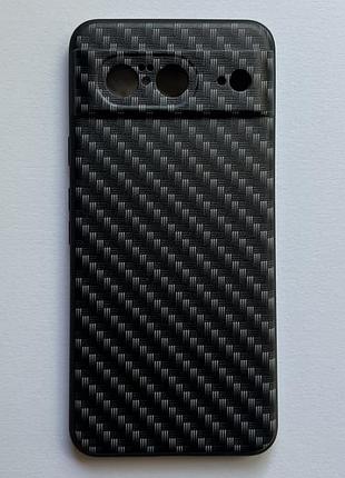 Google pixel 8 чехол (бампер, накладка, кейс) чёрный с принтом "сетка", матовый, мягкий tpu пластик