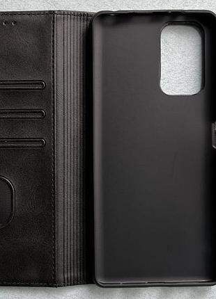 Redmi note 10 pro чохол-книжка wave fold case чорний високоякісна штучна шкіра слоти для карт