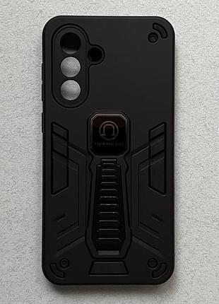 Samsung galaxy a56 чехол armor magnetic противоударный, черный, матовый пластик с ножкой подставкой