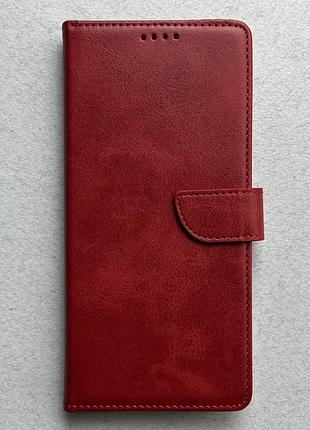 Samsung galaxy s25 fe чехол-книжка wave fold case красный высококачественная искусственная кожа слоты для карт