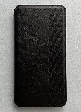 Samsung galaxy s25 ultra чехол-книжка wave cubic rubic case чёрный высококачественная искусственная кожа слоты для карт